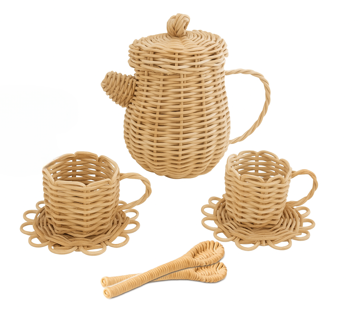 Rattan Tea Set