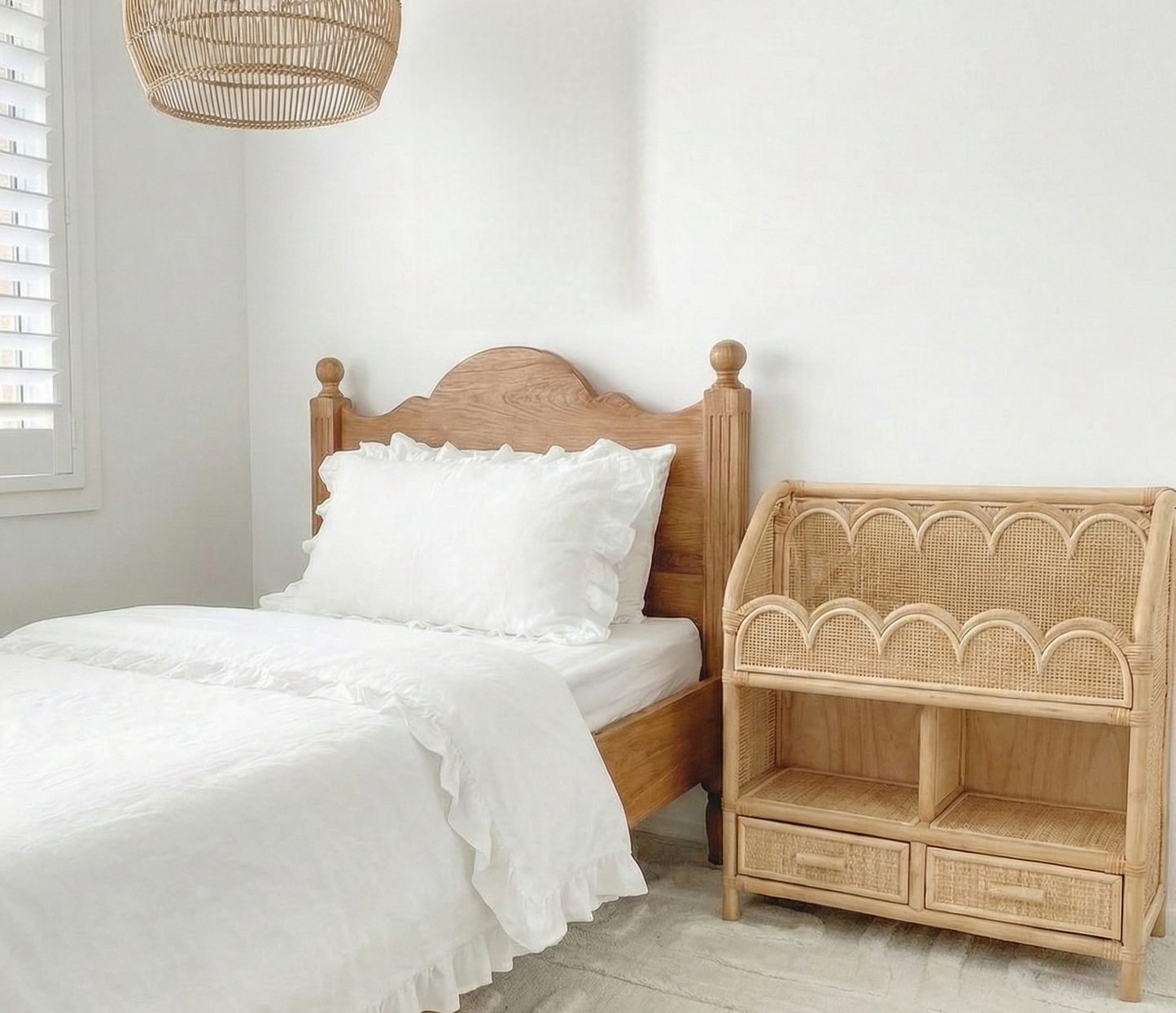 Scalloped Rattan Bookshelf (PRE ORDER)
