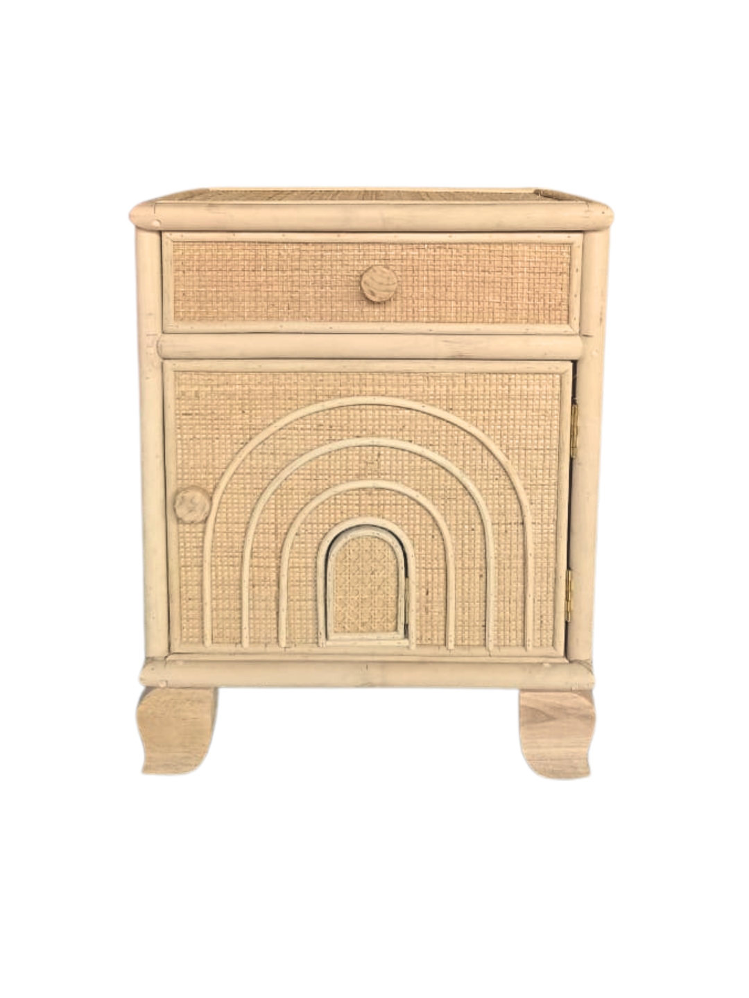 Rainbow Rattan Bedside Table