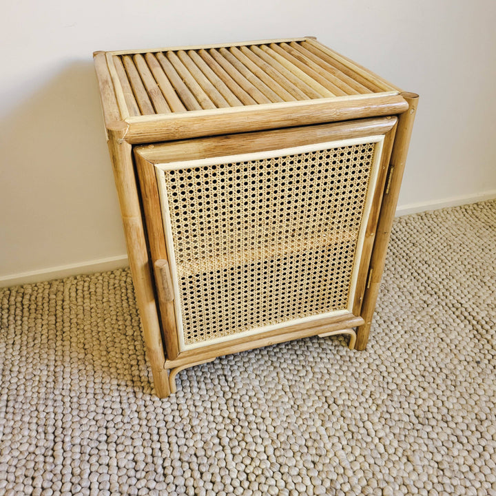 Coastal Rattan Bedside Table Right Open (PRE ORDER)