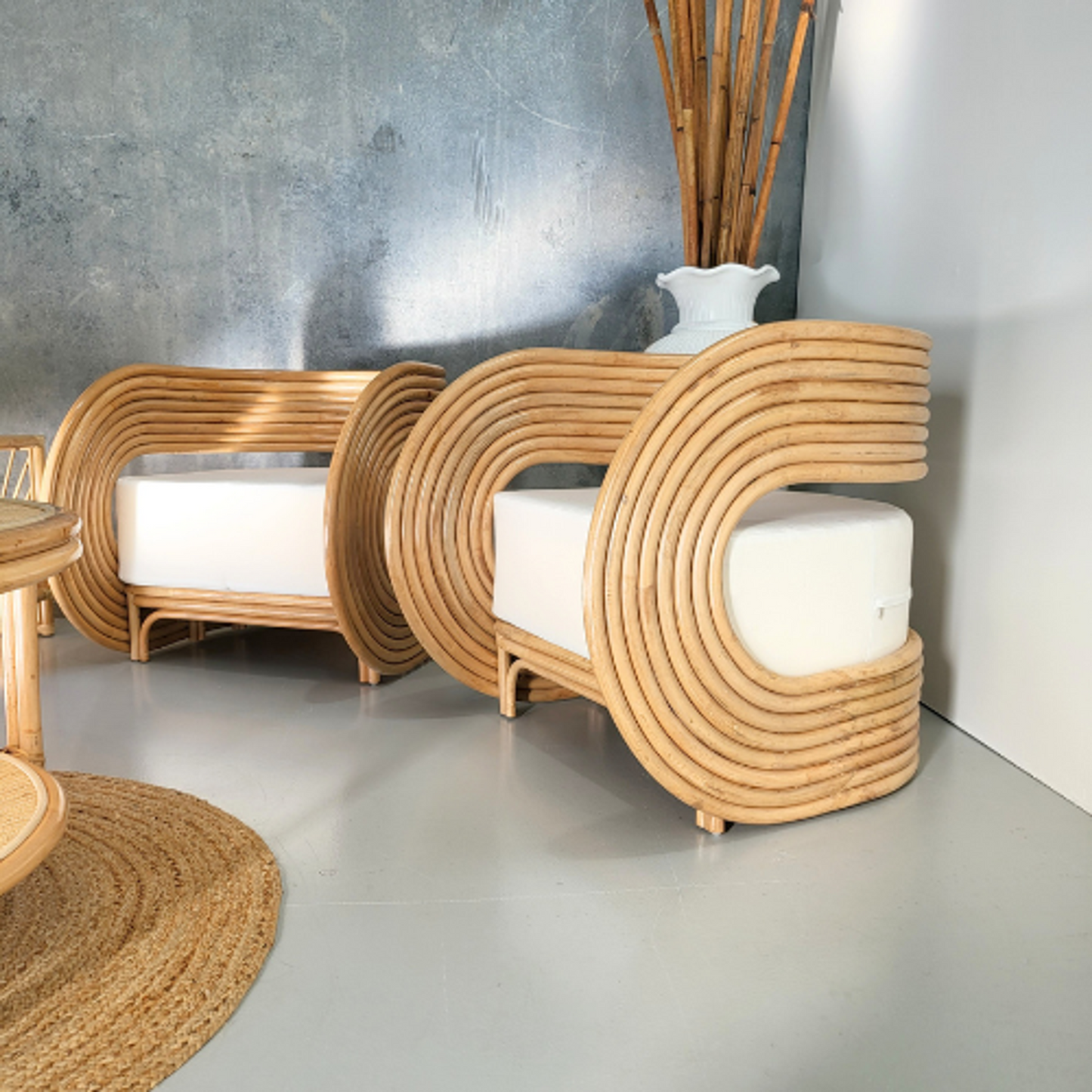 Adele Rattan Sofa Side Chair (PRE ORDER)