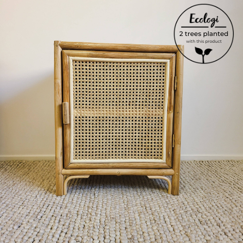 Coastal Rattan Bedside Table Right Open (Pre Order Feb)