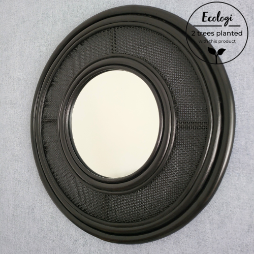 Coastal Rattan Wall Mirror Black (Limited Edition)