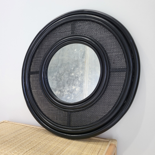 Coastal Rattan Wall Mirror Black (Limited Edition)