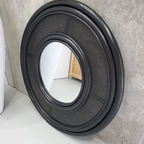 Coastal Rattan Wall Mirror Black (Limited Edition)