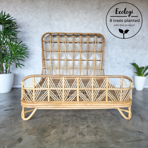 Luna Rattan Bed Double (Pre Order Nov)