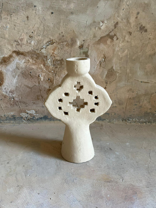 Artisan Geo Carved Candle Holder (PRE ORDER)