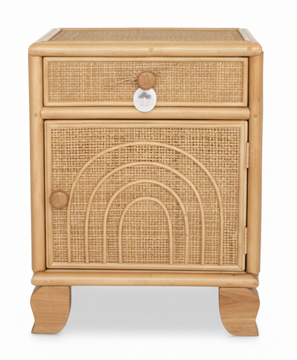 Rainbow Rattan Bedside Table (PRE ORDER)