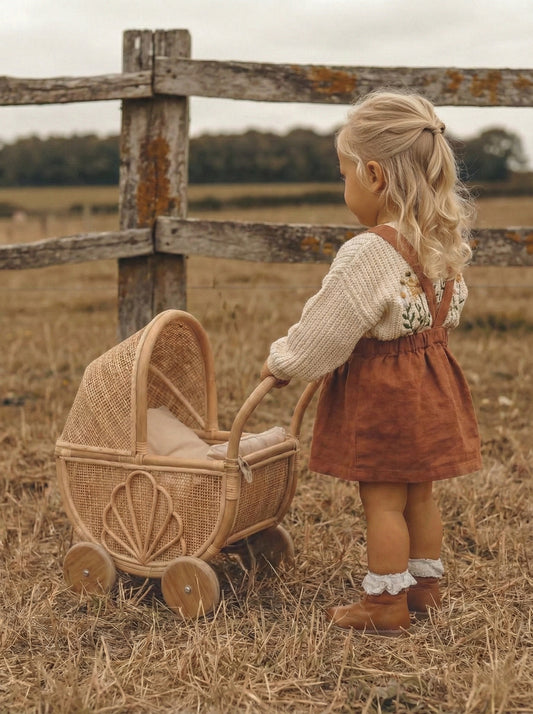 Isla Seashell Rattan Doll Pram (PRE ORDER)