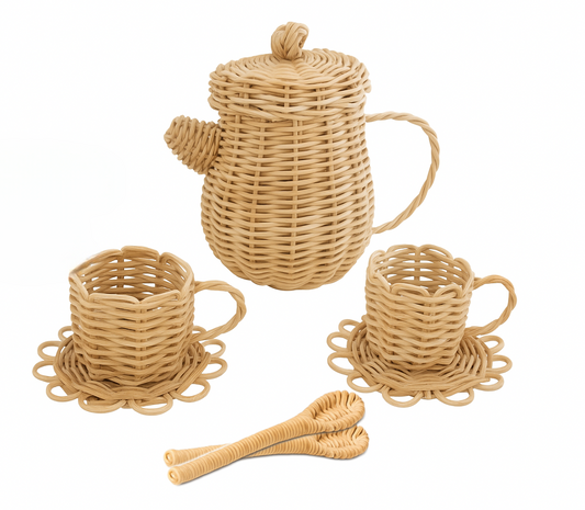 Rattan Tea Set