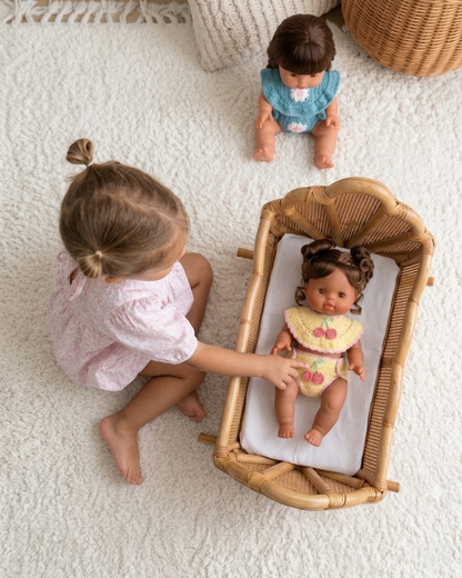 Cherry Crochet Doll Bib & Nappy Cover Set