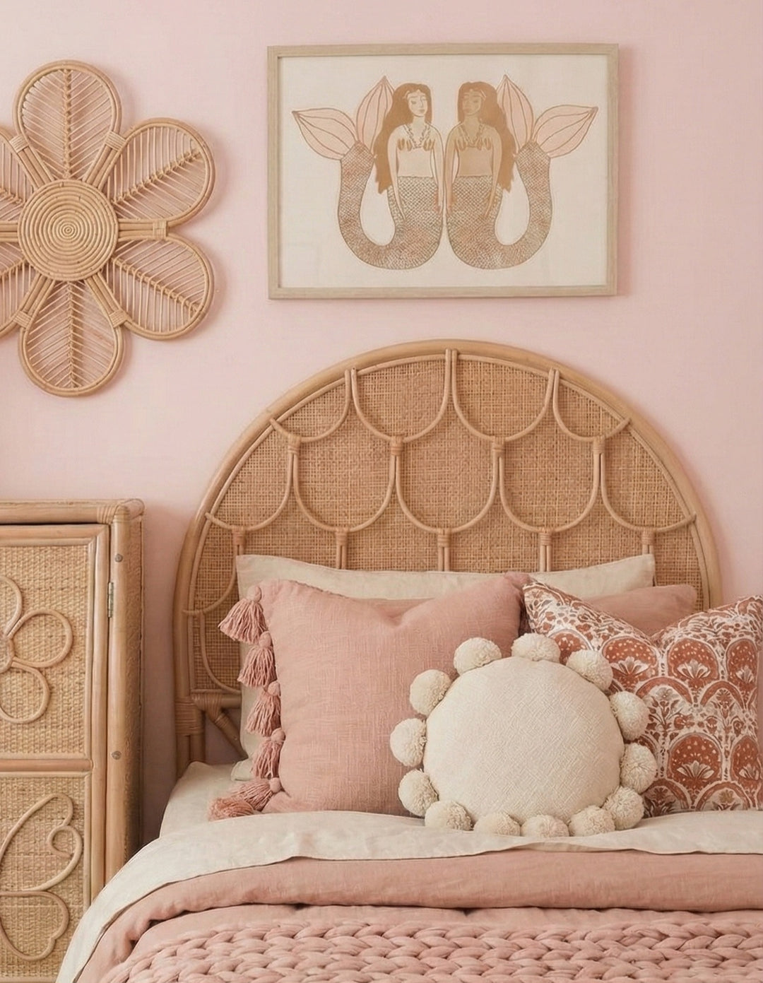 Scalloped Mermaid Single Bedhead