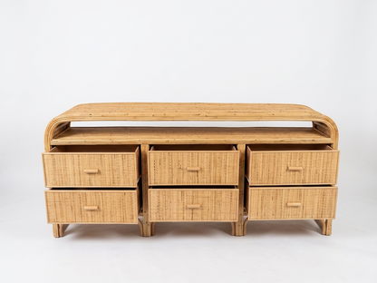 The Solstice 6-Drawer Rattan Buffet