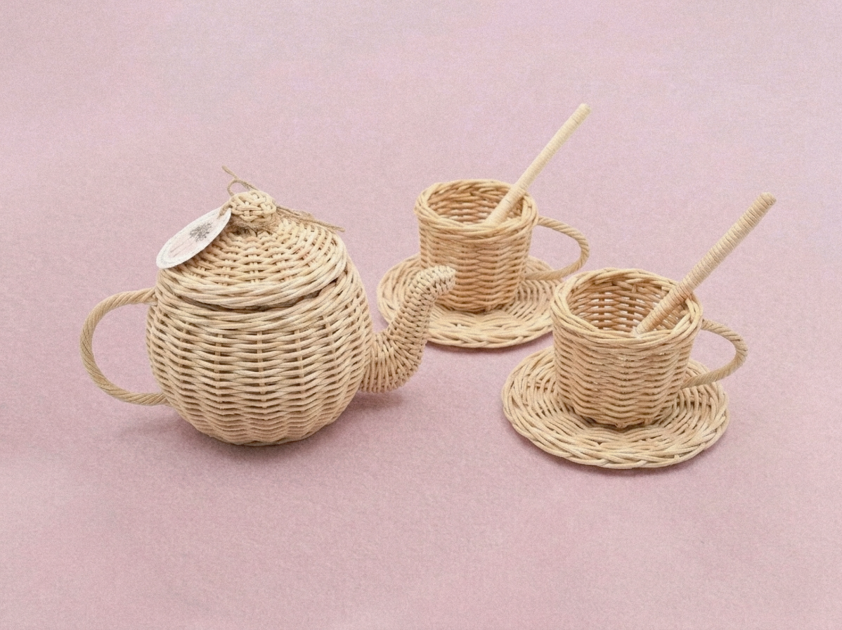 Rata Tea Set Rattan Tea Set (PRE ORDER) – Beach and Wood