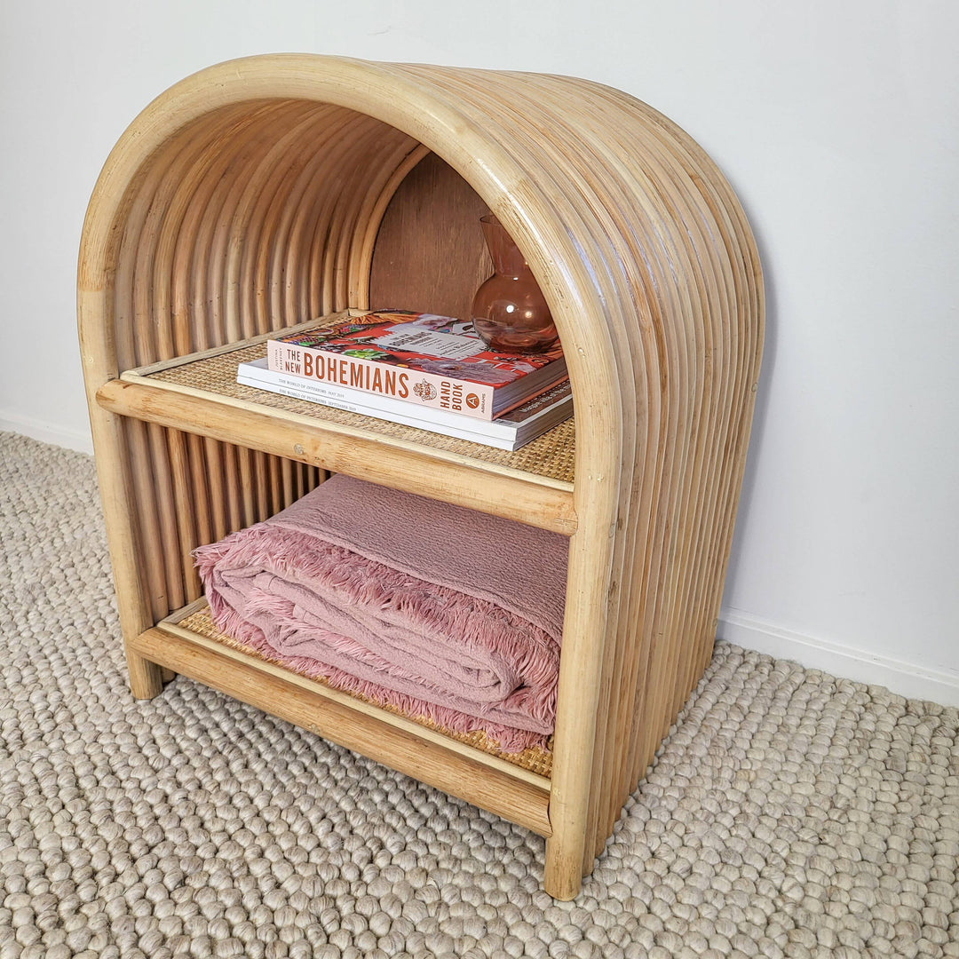 Adele Rattan Bedside Table (Ships out 25 Nov)