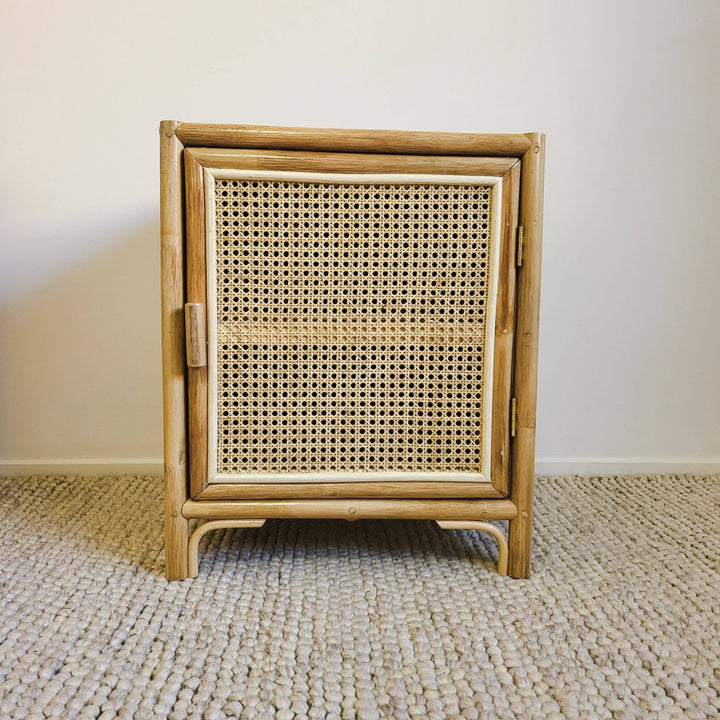 Coastal Rattan Bedside Table Right Open (Pre Order Feb)