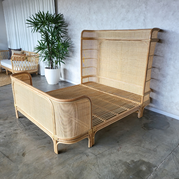 Coastal Rattan Bedside Table (Left Open)