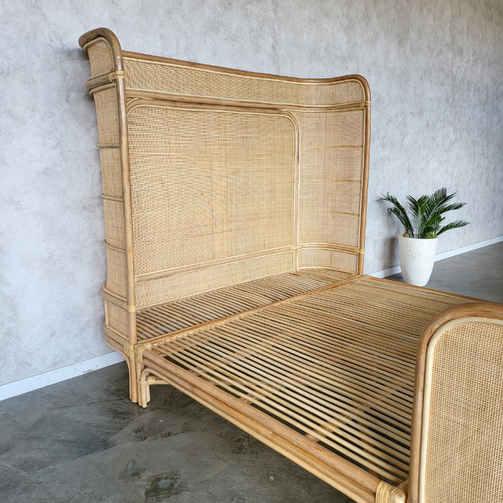 Coastal Rattan Bedside Table (Left Open)