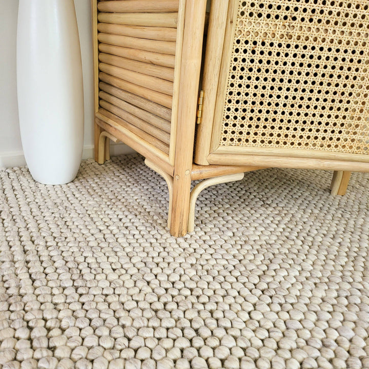 Coastal Rattan Bedside Table (Left Open)