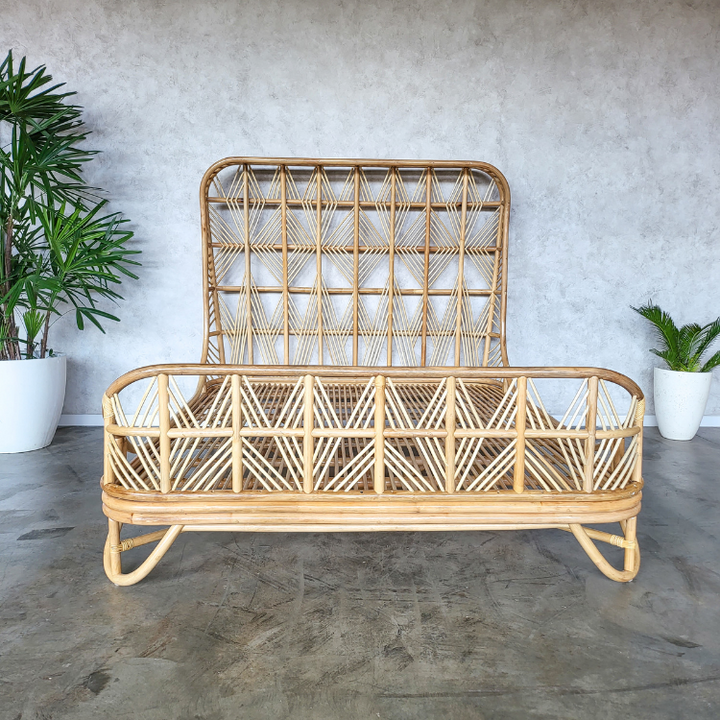 Luna Rattan Bed Double (Pre Order Feb)