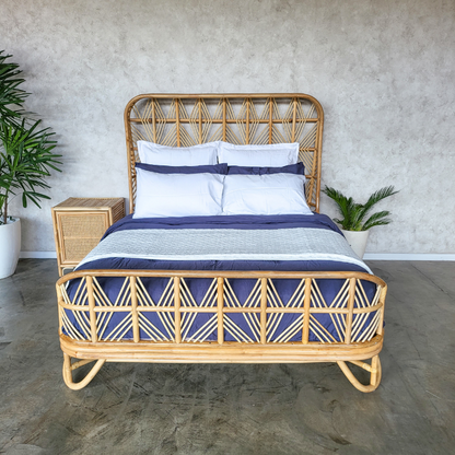 Luna Rattan Bed (3 Sizes) (PRE ORDER)